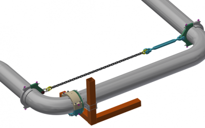 3D render of weld repair clamp on pipe